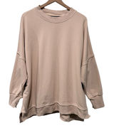 Aerie Oversized Crewneck Sweatshirt Women Sz L Pink Boho Pullover Photo 0