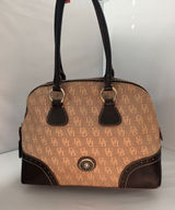 Dooney & Bourke Tan and Brown Logo Dome Satchel Photo 0