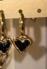 Kendra Scott Heart Earrings Gold Black Photo 0