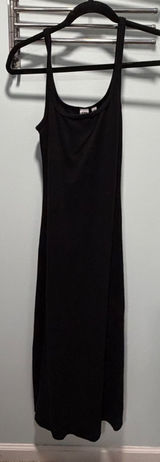 Gap Maxi Dress Black Small Ribbed Minimalist Casual Summer Sleeveless Photo 0