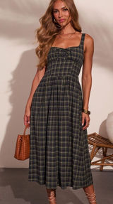 Vici Meradeth Plaid Midi Dress Size XS NWOT Photo 0
