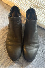 Comfortiva Black Leather Ankle Booties - Minimalist Zip Back Photo 0