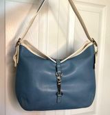 Vintage Y2k COACH Hampton Clip Blue Hobo Shoulder Bag Photo 0