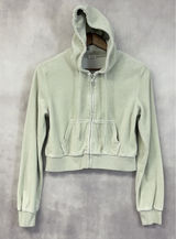 John Galt Brandy Melville Velour Zip Up‎ Hoodie Women OS Crop Soft Street Y2K Photo 0