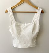 NWT Corset Top Tank Crop White Size Small Photo 0