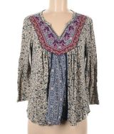 Lucky Brand 3/4 Sleeve Boho Print Top 1x Photo 0