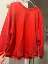 Red Daily Drills Crewneck Oversized Photo 0