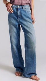 We The Free Tinsley Baggy High Rise Wide Leg Jeans Size 26 Raw Hem, OB1588873 Photo 0
