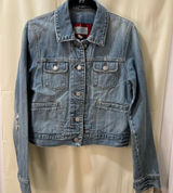 Abercrombie & Fitch Light‎ Wash Denim Jacket Distressed Classic Button Front M Photo 0