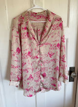 Free People Dreamy Days pink cowboy rodeo satin pajama top size‎ medium Photo 0