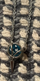 D&D 20 sided die necklace with blue face and numbers #dnd #gaming Bought from renaissance faire No flaws and never wore Originally paid 25 Photo 0