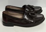 BASS Men's Loafers US Size 9W Black 100% Leather Tassel Slip-On Burgundy C-4 Photo 0