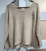 Club Monaco Italian‎ Cashmere Open Knit Sweater Beige M Medium Loose Fit Photo 0