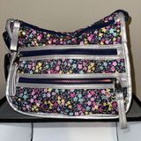 Vintage Rare Earth Stone Mountain Handbag Purse/ XBody/flower Blue Silver/NEW Photo 0