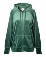 OFFLINE by Aerie Velour Zip Up Hoodie‎ Womens Medium Green Velvet Loungewear Photo 0