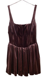 NWT Zara Bloggers Favorite Velvet Corset Mini Dress Maroon Size Medium Photo 0
