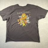 Disney The Lion King Graphic T-Shirt Gray Raw Hem Cropped Simba Scar 2XL Photo 0