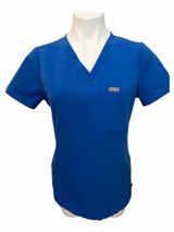 Figs Catarina Women's V-Neck Scrub Top in Royal Blue Photo 0