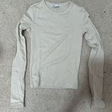 Zara Beige Tight Fit Long Sleeve Top slightly cropped Photo 0