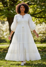 Starling Reine Maxi Emb Bloom Dress Cream Embroidered Boho Cottagecore‎ Size 20 Photo 0