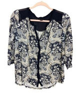 Lucky brand‎ top women's small Paisley Print Boho Multicolored 3/4 Sleeves Photo 0