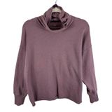 Aerie Womens XS Cowl Neck Sweatshirt Mauve Purple Oversized Pullover Raw Hem Photo 0