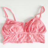 PINK Victorias Secret Womens Coquette Flocked Floral Mesh V-Notch Bralette M‎ Photo 0