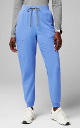 Fabletics Scrub Joggers Womens Small Blue Excellent 6-Pocket Cargo Medical Pants Photo 0