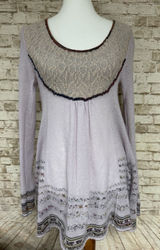 FREE PEOPLE M purple Babydoll Dress Cashmere‎ Blend Sweater Y2k Photo 0