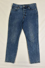 H&M Womens Ultra High Waist Mom Jeans Medium Wash Blue Button Fly Size 12 Photo 0