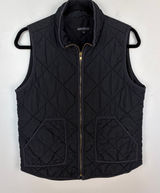 J.Crew‎ Mercantile Quilted Puffer Vest Black Mock Neck Full Zip Preppy Size M Photo 0