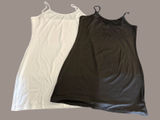 2 Pack Women Full Slip Cami Dress Adjustable Strap Black White XL Rayon Spandex Photo 0