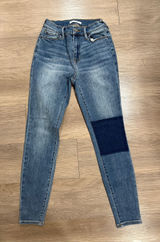 PACSUN High Rise Jegging in Medium Blue with Dark Patch Size 25 Photo 0