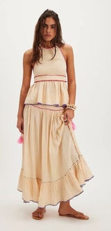 NWT!! FREE‎ PEOPLE Island Time Embroidered Set Skirt Halter Top Gauzy Small Photo 0