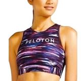 PELOTON Melody High Neck Sports Bra Small S $56 Pink Black Purple Exercise‎ Gym Photo 0
