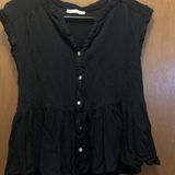 Elegant Black Ruffled‎ Women's Blouse Photo 0