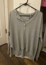 Aeire Gray Henley Waffle Top Photo 0