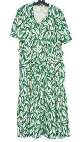 Soft Surroundings‎ Shirt Dress Steffi Linen Maxi Resort Button Up Leaf Green XL Photo 0