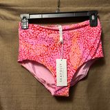 NWT Seafolly Sea Skin Retro High Rise Swim Bikini Bottoms Fuchsia Rose Size 6 Photo 0