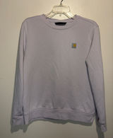 Carhartt Women's Relaxed Fit Crewneck Sweatshirt Logo Chest Pale Purple SZ S Photo 0