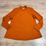 LOGO Lori Goldstein Orange Mock Neck Large L A-Line Tunic Top‎ Shirt Photo 0