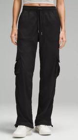 Lululemon Dance Studio Relaxed Fit Mid Rise Cargo Pants Black Womens Size: L Photo 0