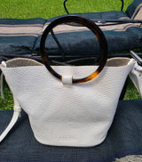 Culbia Small Leather White Handbag Purse With Crossbody Adjustable Strap Photo 0