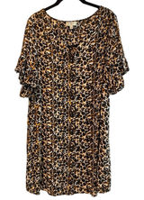 Umgee Leopard Print Button Down Shirt Dress‎ Brown Black Women’s Size Large Photo 0