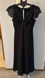 Jones Wear Dress Women's Black Sheer Short Sleeve Long Dress‎ Size 8 Photo 0