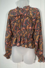 Entro Black Multicolored Crop Top Size Small EUC Photo 0