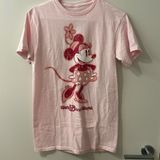 Disney Parks Minnie Mouse Pink 100% Cotton Short Sleeve T-Shirt Size Small Photo 0