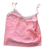Victoria's Secret Pink Satin Lace Cami Top Slip V Neck Adjustable Straps Size M‎ Photo 0