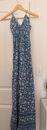 Sim & Sam blue floral maxi dress with adjustable straps  Photo 0