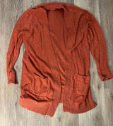Sonoma Knit Cardigan Womens Small Terracotta Longline Open Front Sweater Photo 0